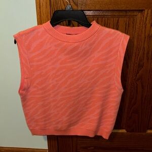 Nasty Gal pink zebra print sweater vest. Slightly oversized